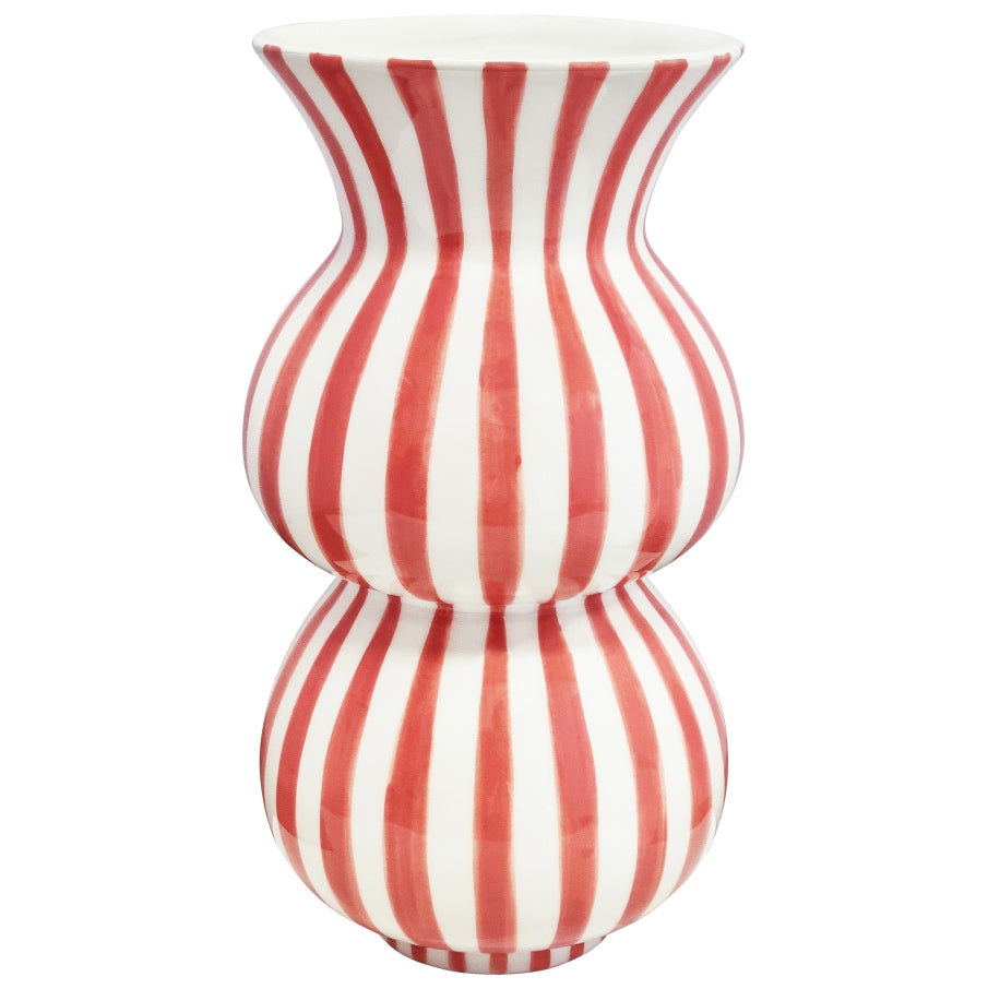 Arthur Striped Vase 15x15x28cm Bubblegum
