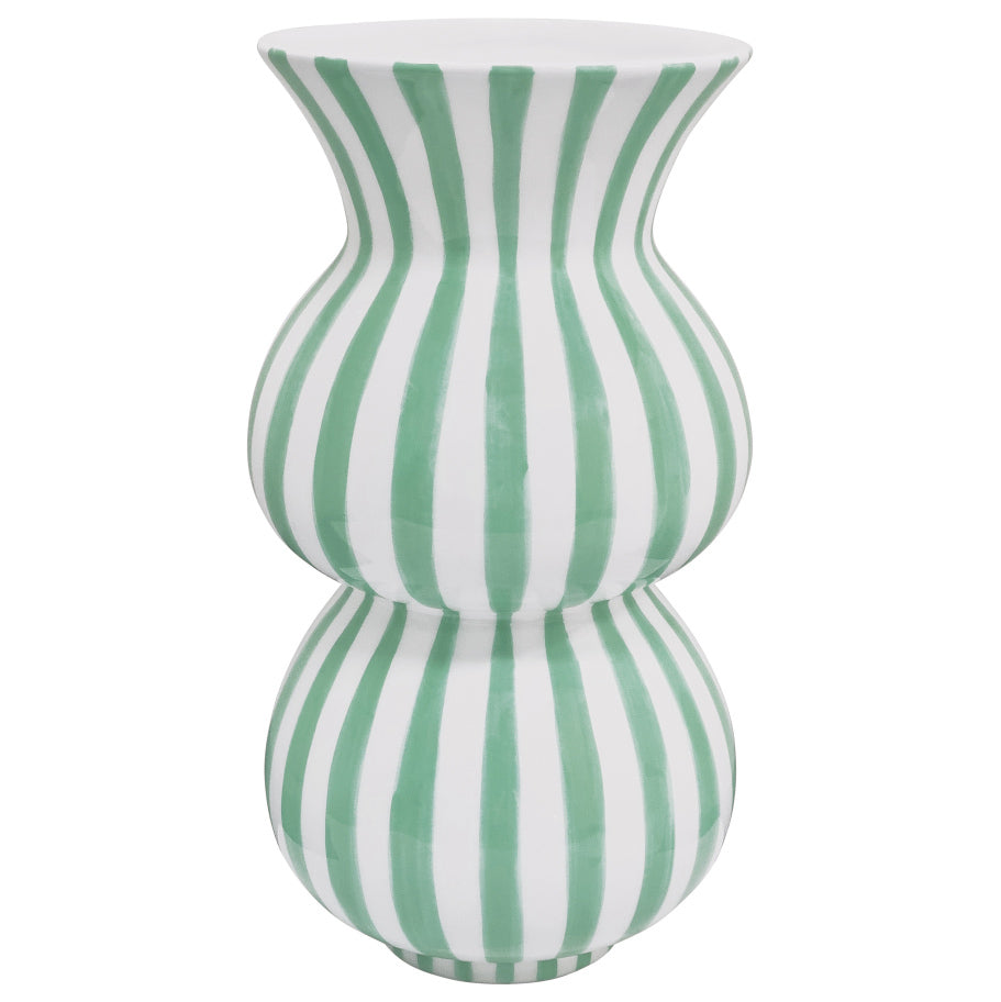 Arthur Striped Vase 15x15x28cm Peppermint