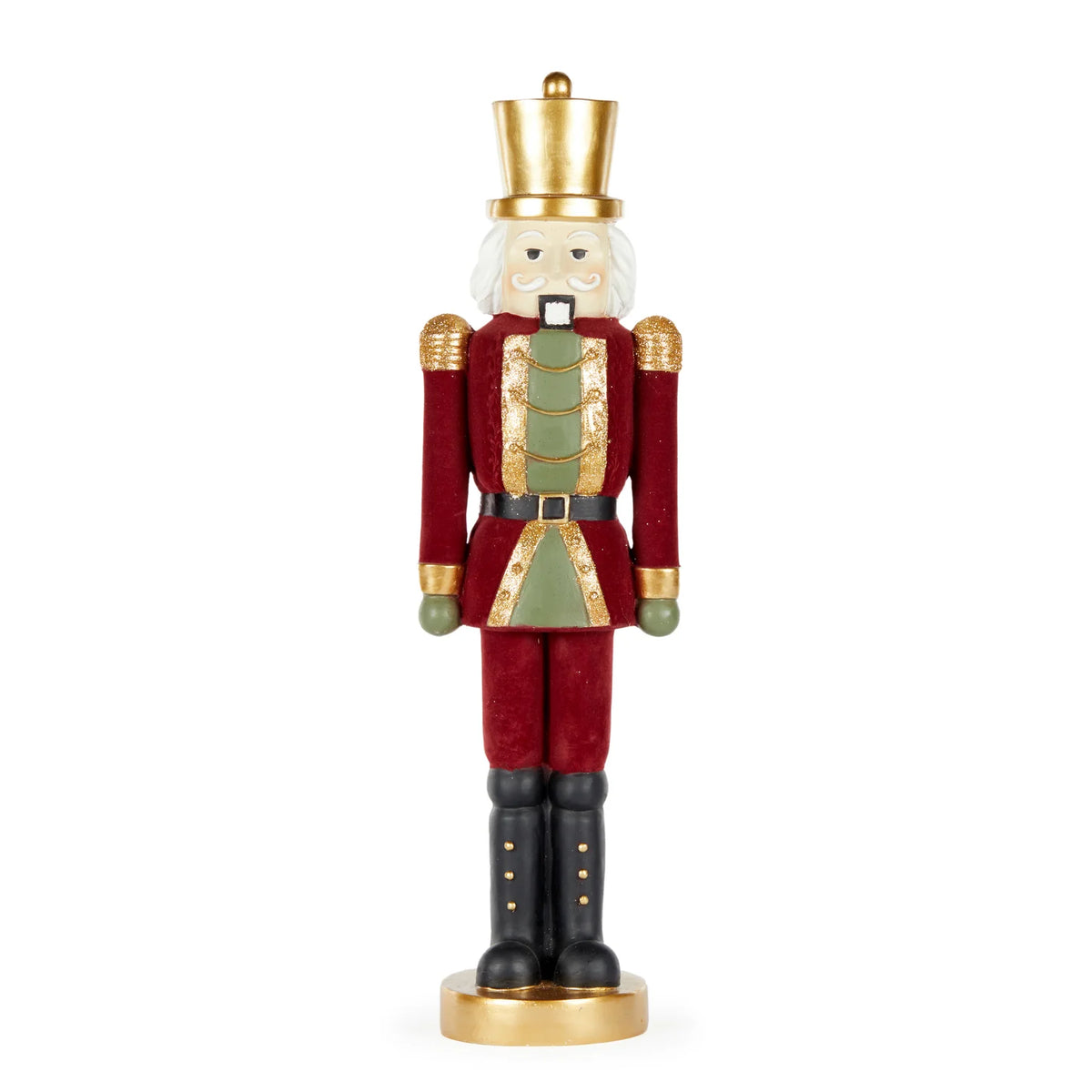 Holly &amp; Ivy Nutcracker Burgundy Velvet 25cm