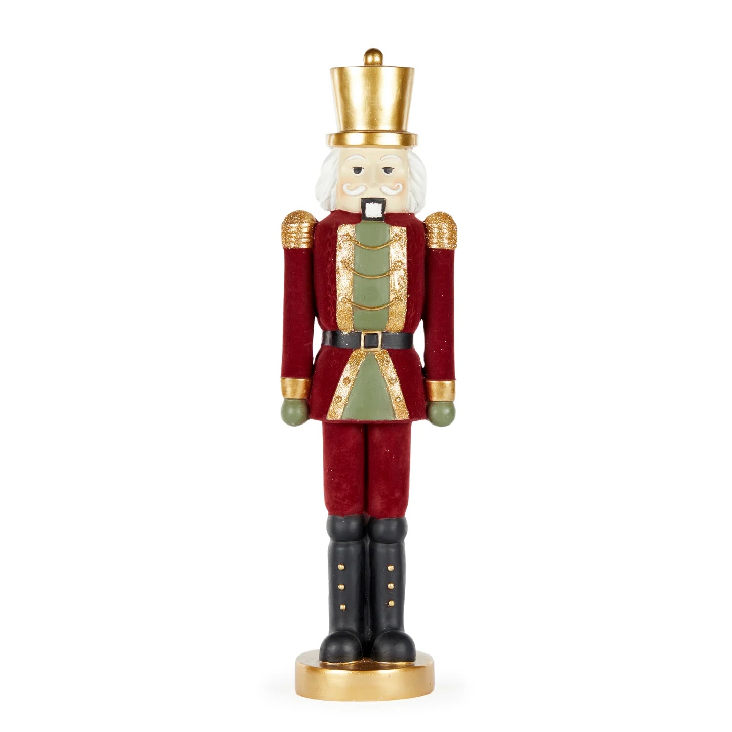 Holly & Ivy Nutcracker Burgundy Velvet 25cm