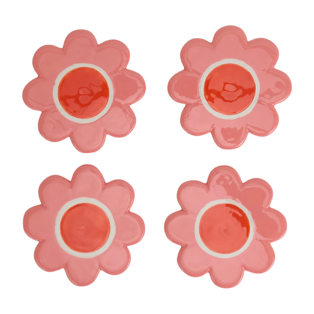 Coasters Set 4 Pink Flowers Annabel Trends