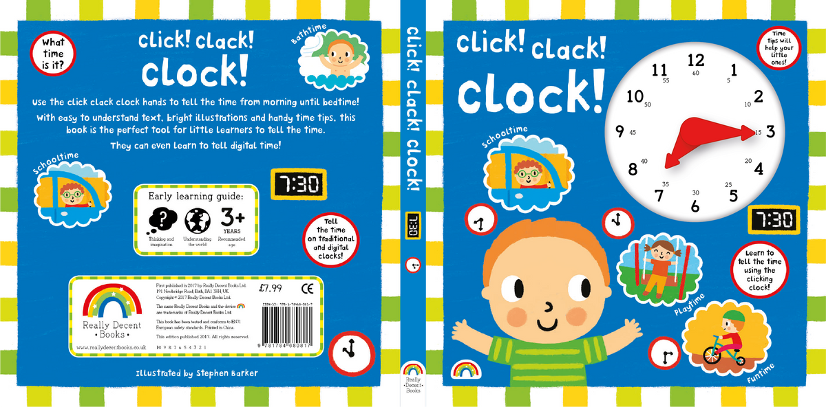 Click Cloack Click Clack Clock Book - Country Living Homewares
