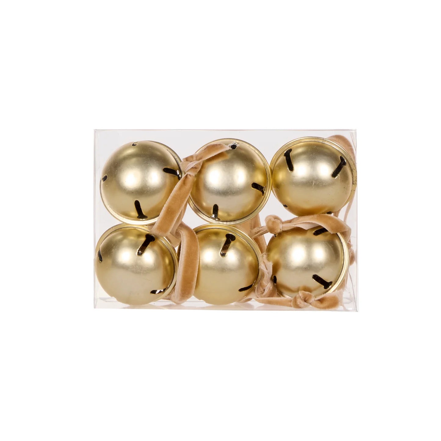 Holly and Ivy Metallic Gold Bells Hanging Pk6