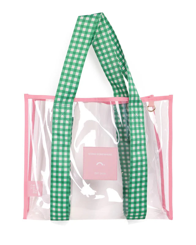 The Somewhere co Tote Cheeky Pink n Green