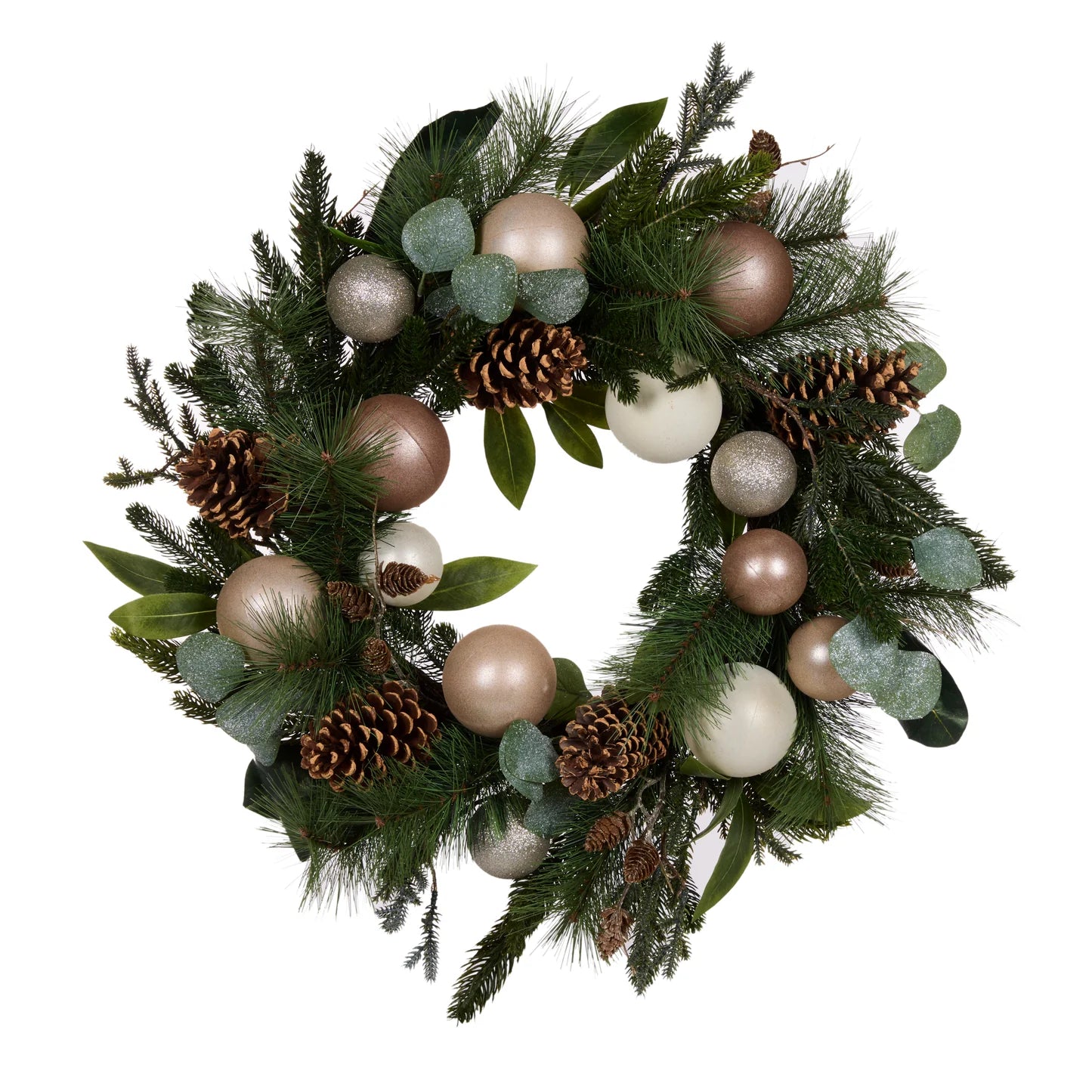Holly and Ivy Copper Hues Bauble Wreath71cm