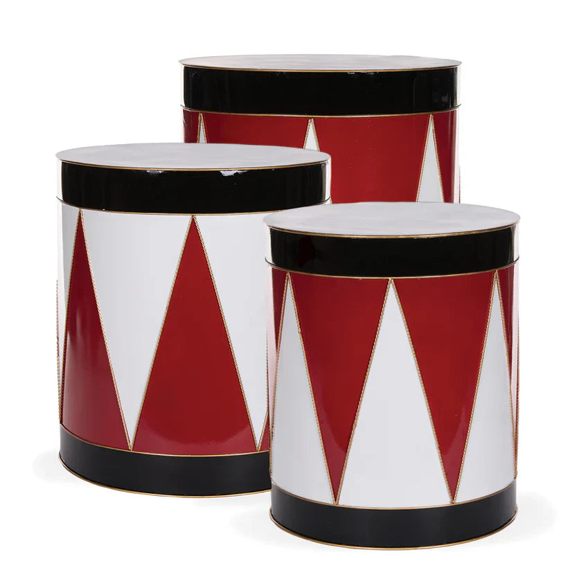 Holly and Ivy Harlequin Drums Set 3