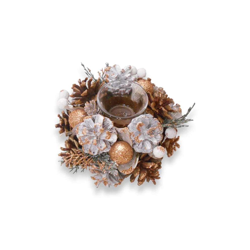 Metallic Woodland Tea light Holder