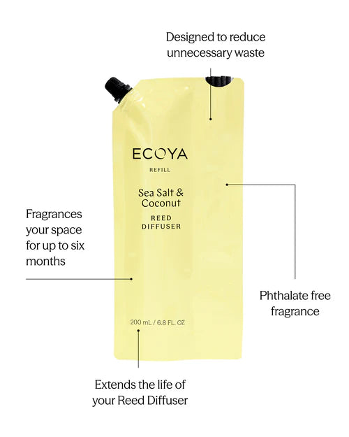 Ecoya Reed Diffuser Refill Sea Salt and Coconut