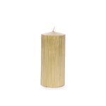 15.5cm Gold Ribbed Pillar Candle