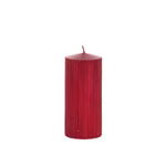 15.5cm Red Ribbed Pillar Candle