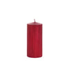 15.5cm Red Ribbed Pillar Candle