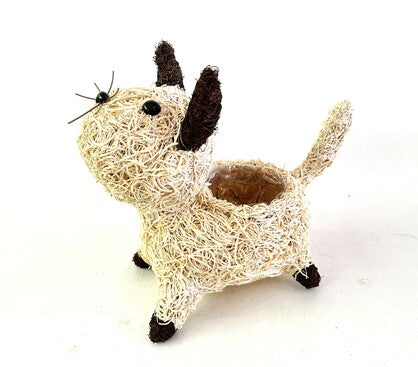 Raffia Cat Pot Holder