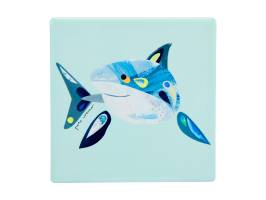 Maxwell and Williams Pete Cromer Ozzie Ocean Ceramic Square Coaster 9.5cm Shark