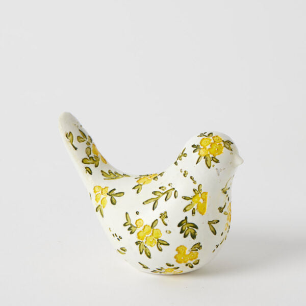 Blooming Bird Sculpture Small White