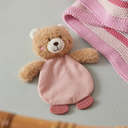 Jiggle and Giggle Hugglies Teddy Bear Crinkle Toy Pink