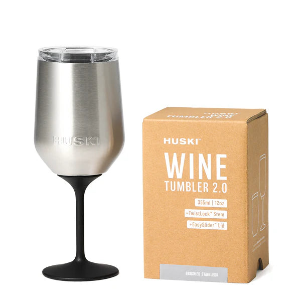 Huski Wine Tumbler 2.0 Brushed Stainless Steel