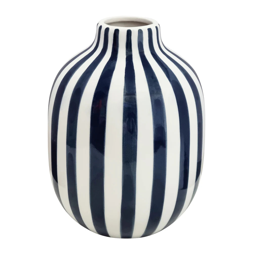 Kellin Stripe Vase 16x16x20 5cm Navy