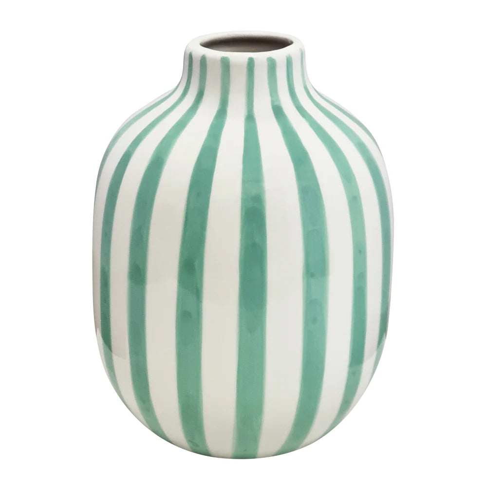 Kellin Stripe Vase 16x16x20 5cm Peppermint