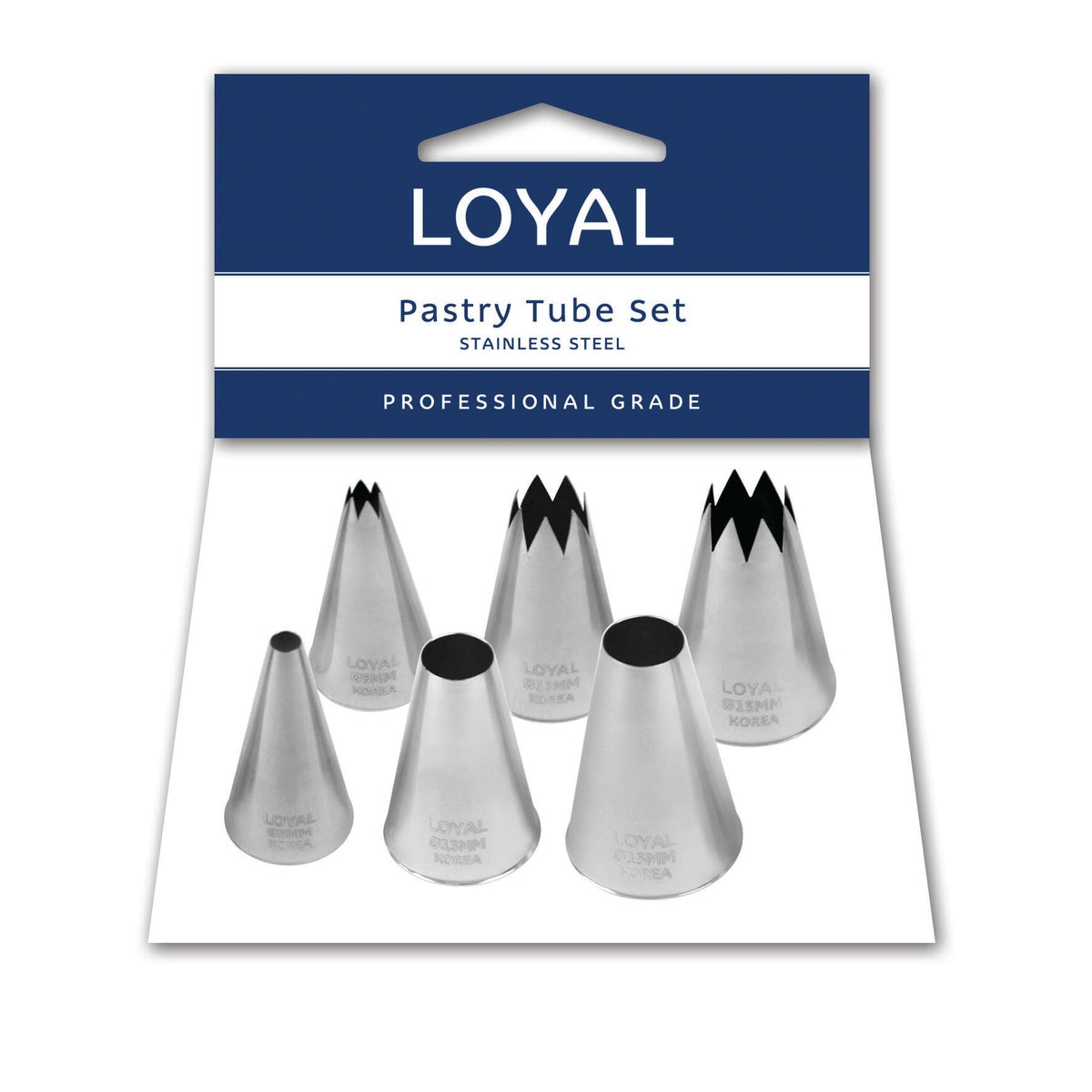 Loyal Open Round Pastry Tube Set 6