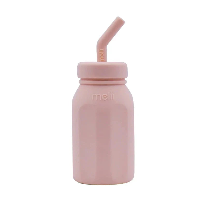 Melii Luxe Silicone Straw Bottle Pink