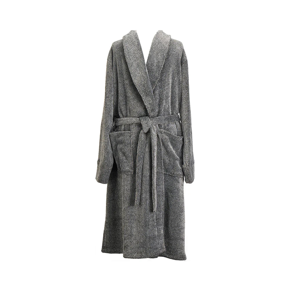 Annabel Trends Bath Robe Black Marle Mens