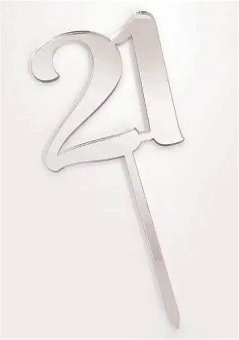 Cake Craft 21st Topper Silver