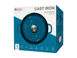 Maxwell and Williams Cast Iron Round Casserole Midnight Blue 26cm 4L