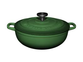Maxwell and Williams Cast Iron Round Casserole English Racing Green  26cm 4L