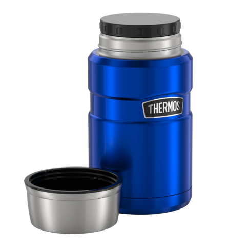 Thermos Vacuum Insulated Stainless Steel Double Wall Food Jar 710ml Royal Blue