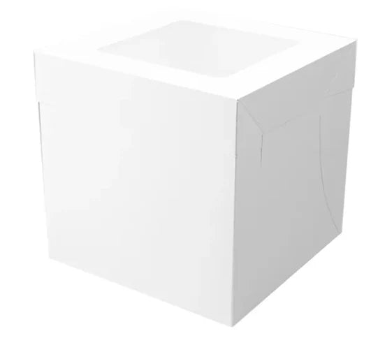 Mondo White Cake Box 12 inch Tall Square 9x9inc