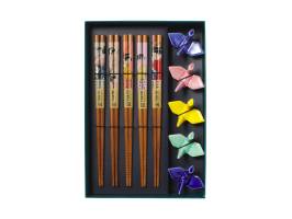 TD Chopstick Crane Chopsticks With Rest 10Pce
