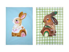 Maxwell and Williams Pete Cromer Barn Friend Tea Towel 2 Set Bunnys