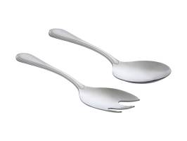 Casa Domani Brocade Salad Serving Set 2Pce Stainless Steel
