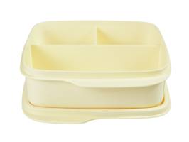 Tupperware Divided Square Lunch Box 550ml Yellow