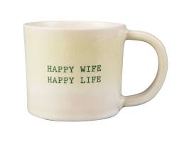 Maxwell And Williams Quote Mug 350ml Happy Wife Happy Life