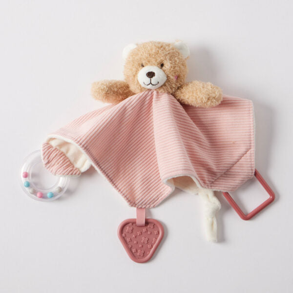 Jiggle And Giggle Huggies Teddy And Bunny Comforter Pink
