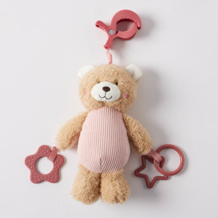 Jiggle And Giggle Hugglies Teddy Bear Clip On Toy Pink