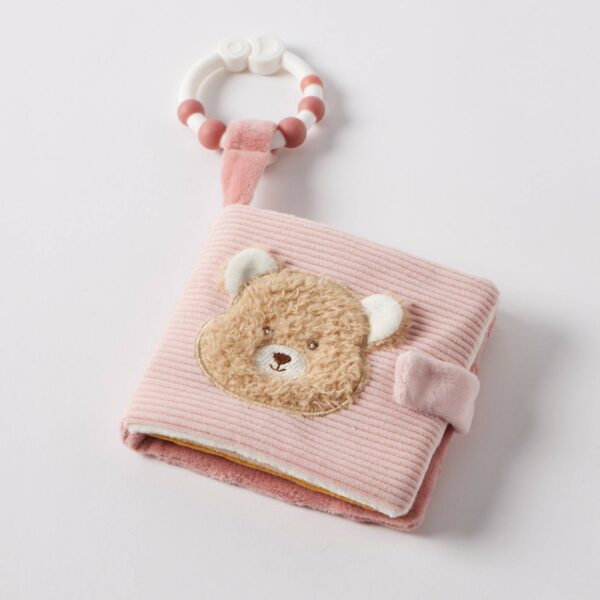 Jiggle And Giggle Hugglies Teddy Bear Activity Fabric Book Pink