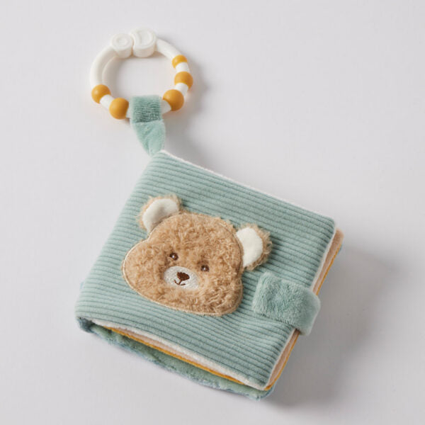 Jiggle And Giggle Hugglies Teddy Bear Activity Fabric Book Blue
