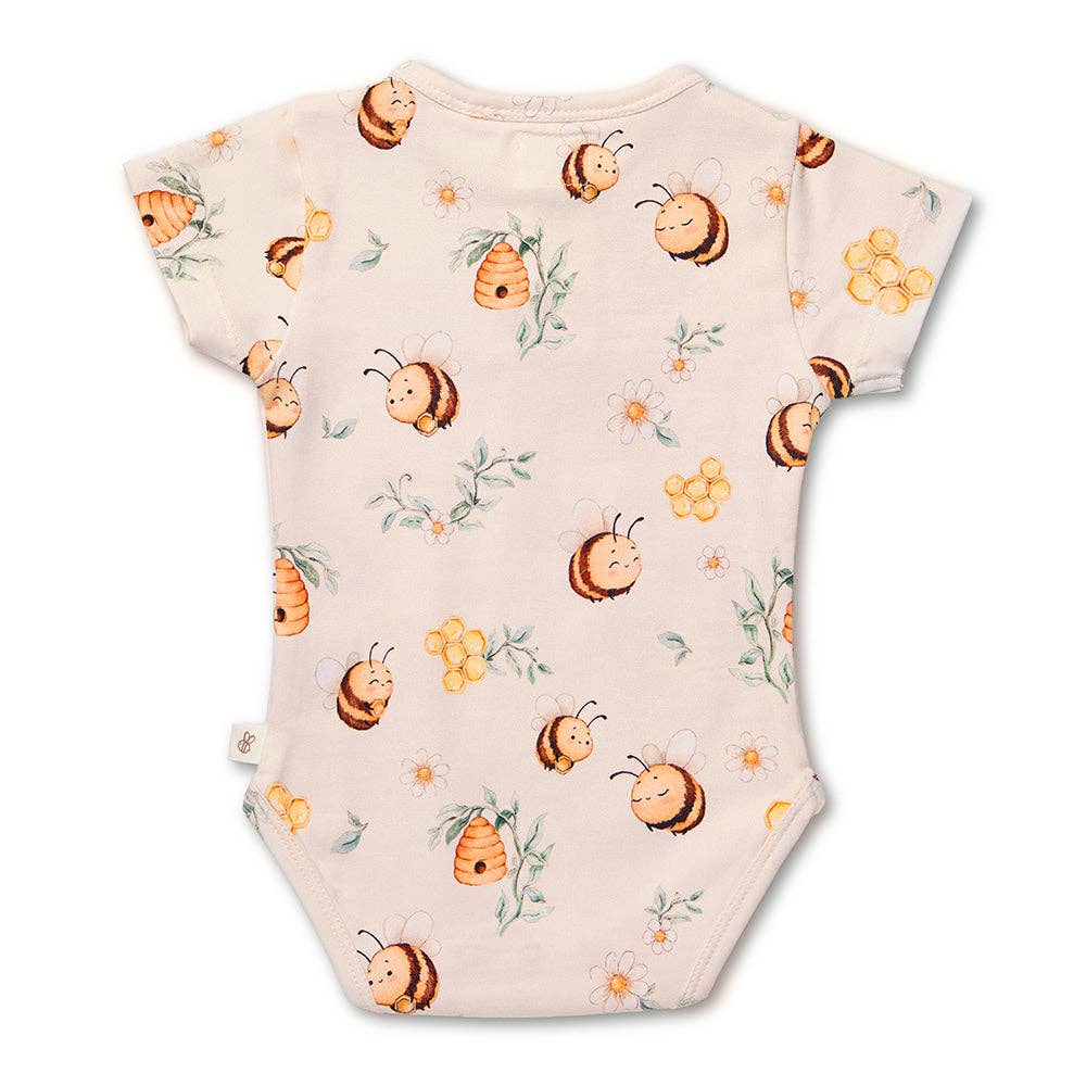 Bumblebees Short Sleeve Organic Bodysuit: 3-6 Months (00)