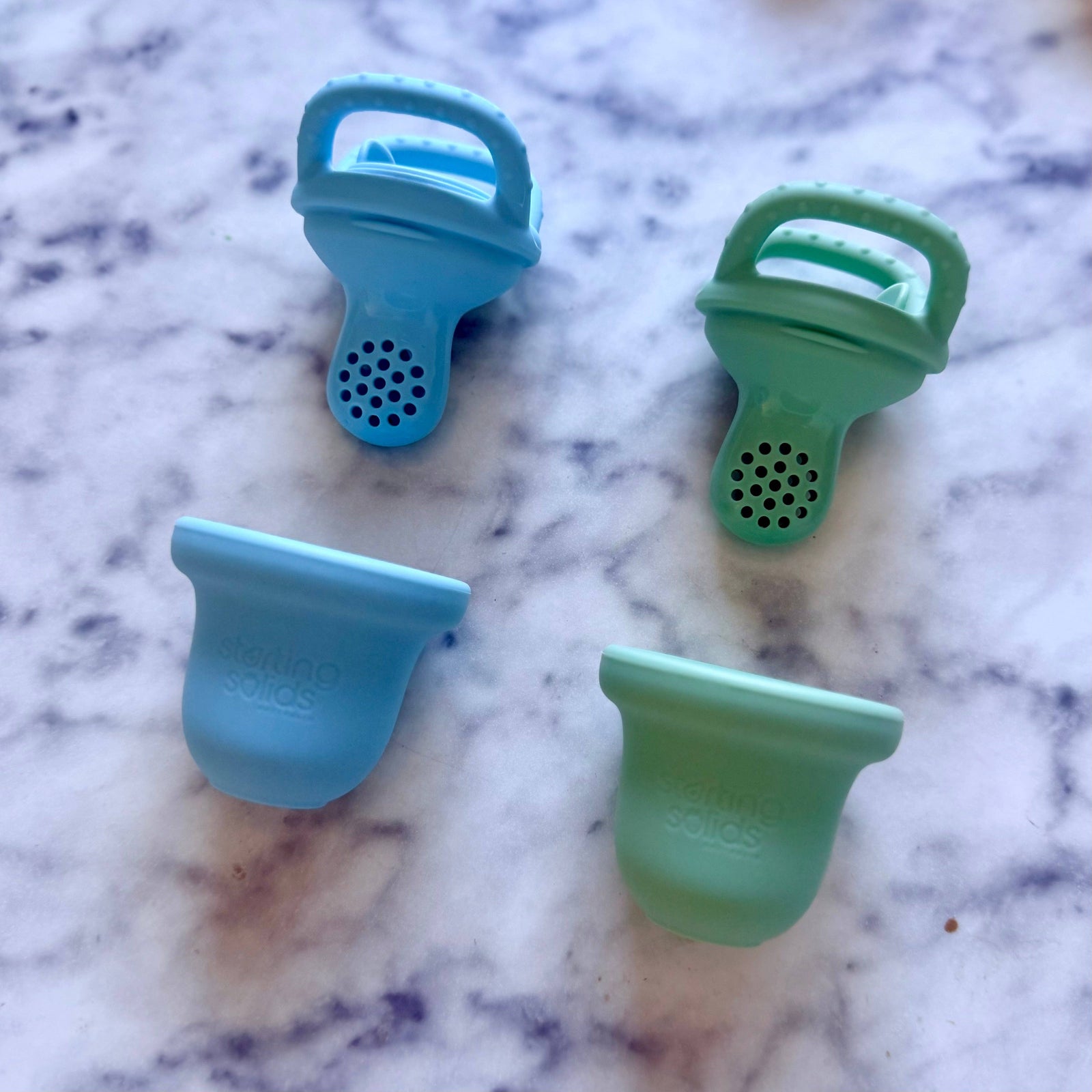 Foodie Teether – Silicone Baby Feeder: Fairy Floss + Biscoff