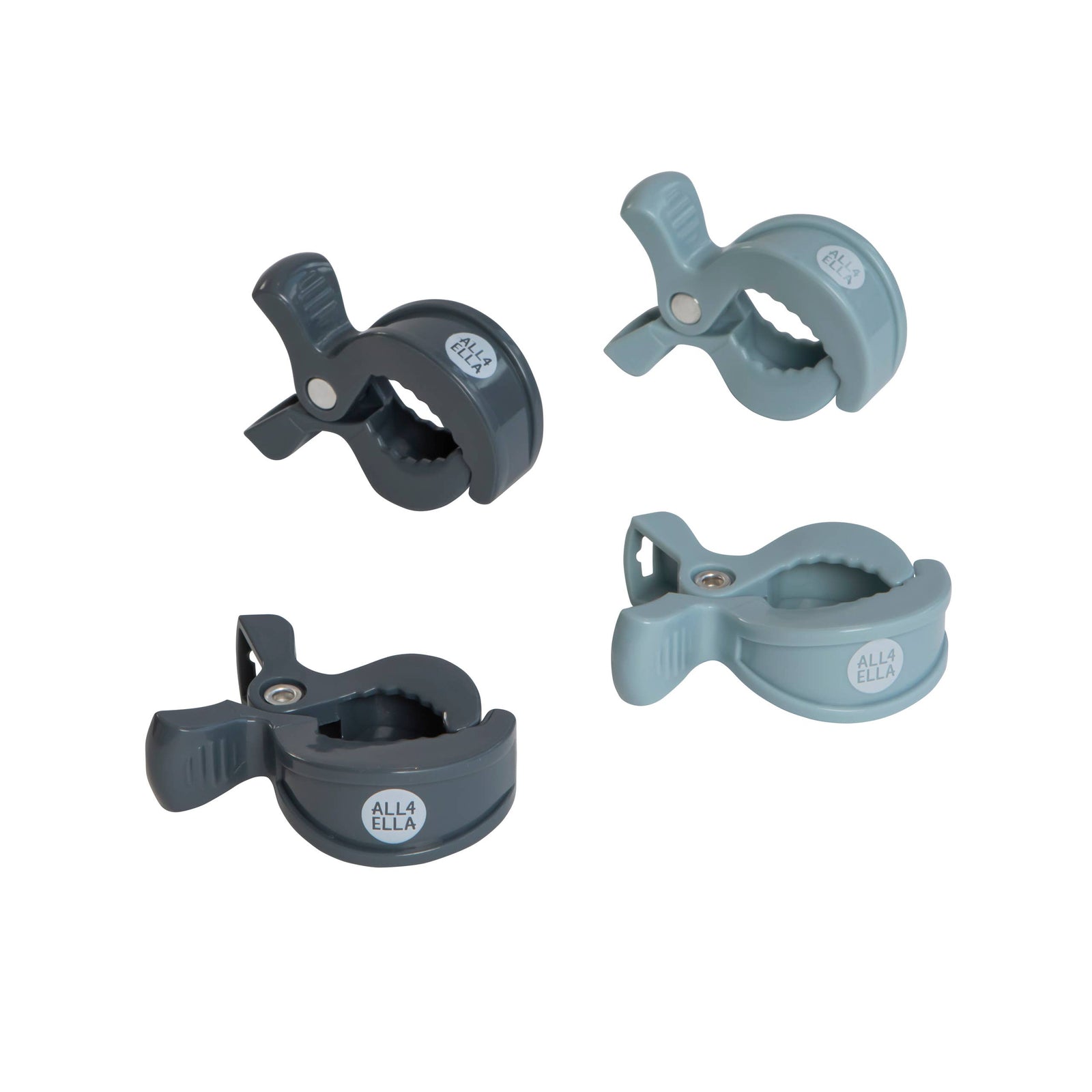 Pram Pegs 4pk - Steel Blue/Charcoal