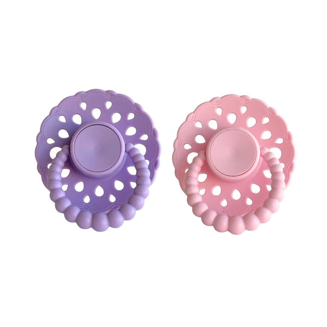 CMC 'Bubble' Dummies Bloom Lavender + Baby Pink: Size 1