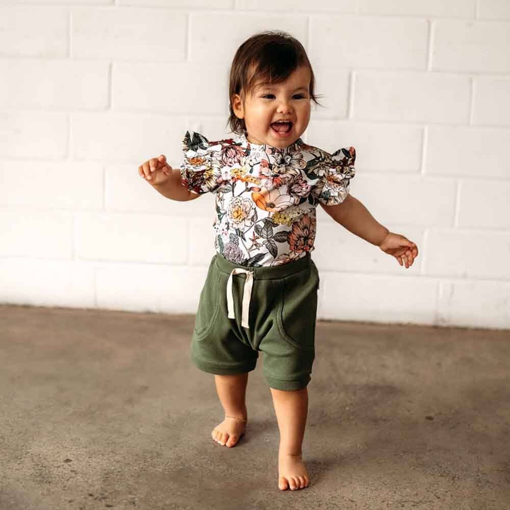 Australiana Short Sleeve Organic Bodysuit: Newborn (0000)