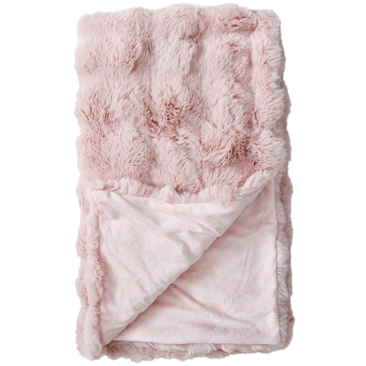 Throw Rug Lux Faux Fur Pink