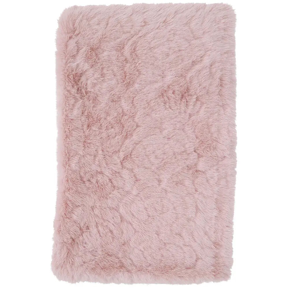 Throw Rug Hunter Faux Fur Crepe Pink