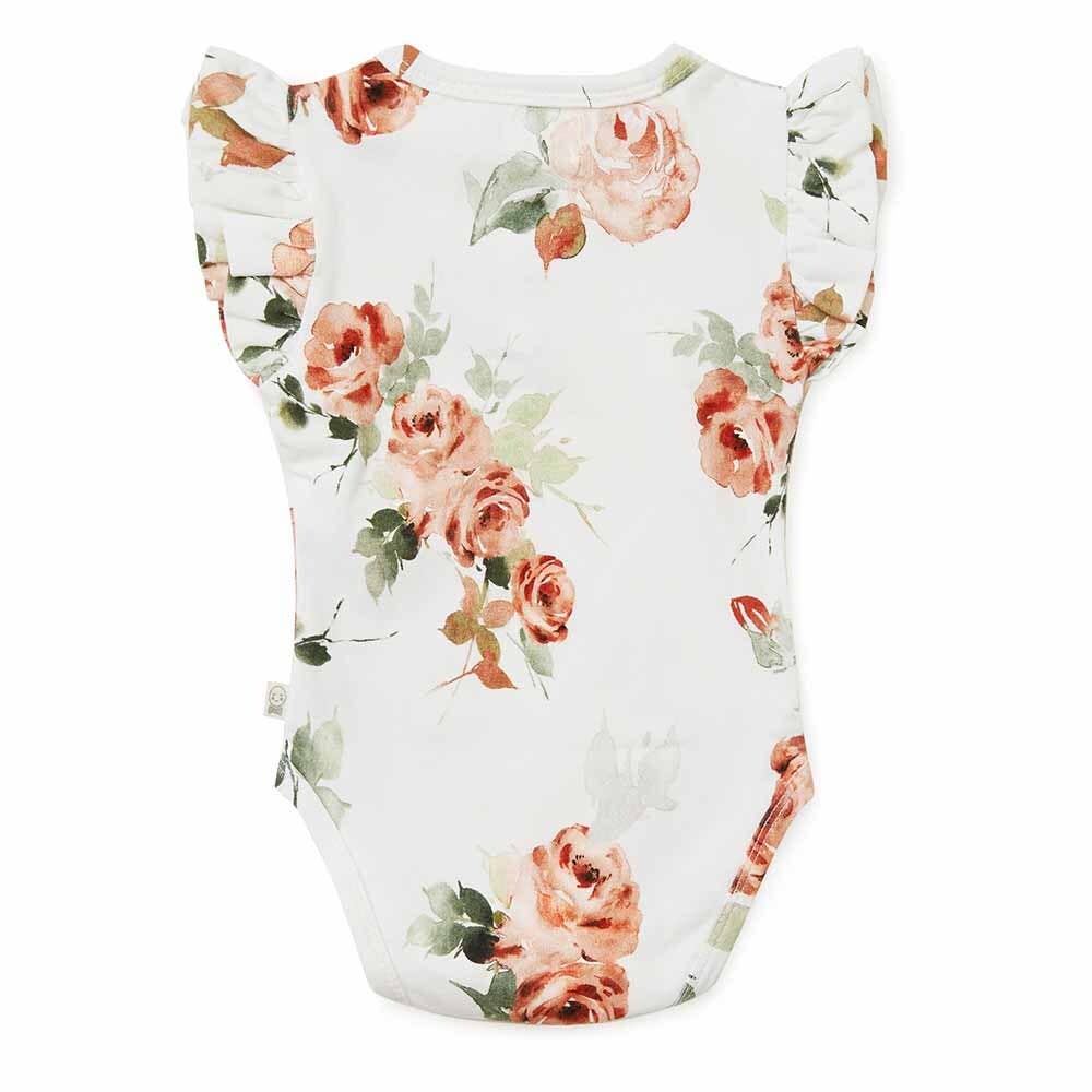 Rosebud Short Sleeve Organic Bodysuit: 0-3 Months (000)