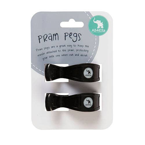 Pram Pegs 2pk - Black