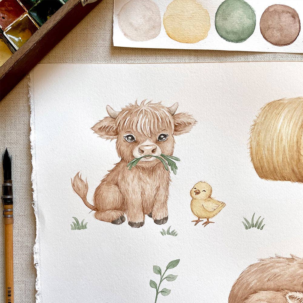 Highland Cows Organic Snuggle Shortie: 3-6 Months (00)