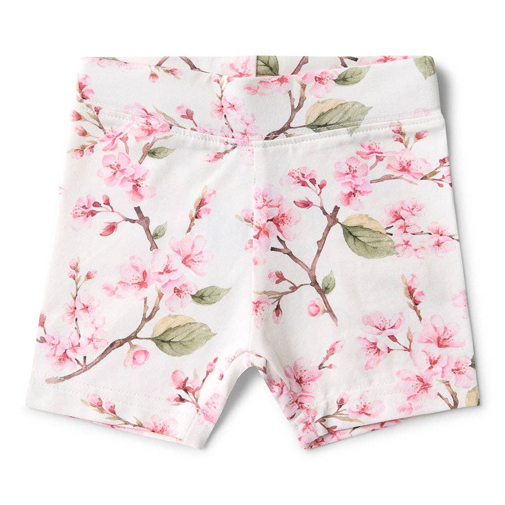 Cherry Blossom Organic Bike Shorts: 6-12 Months (0)